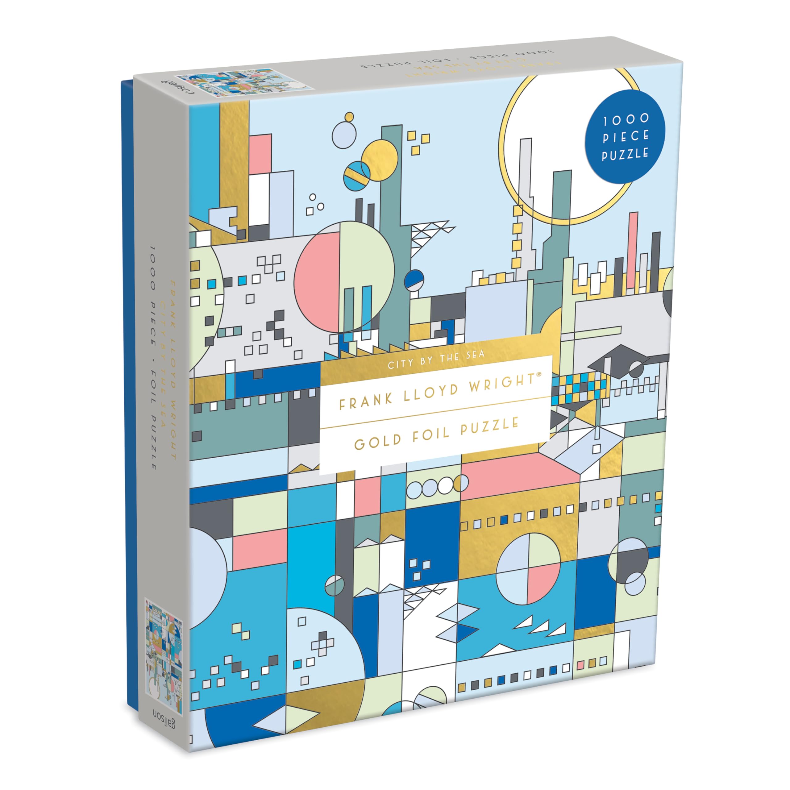 Galison Frank Lloyd Wright City By The Sea puzzle box front for gift-ready presentation.