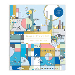 Galison Frank Lloyd Wright City By The Sea foil accents detail for premium shimmer.