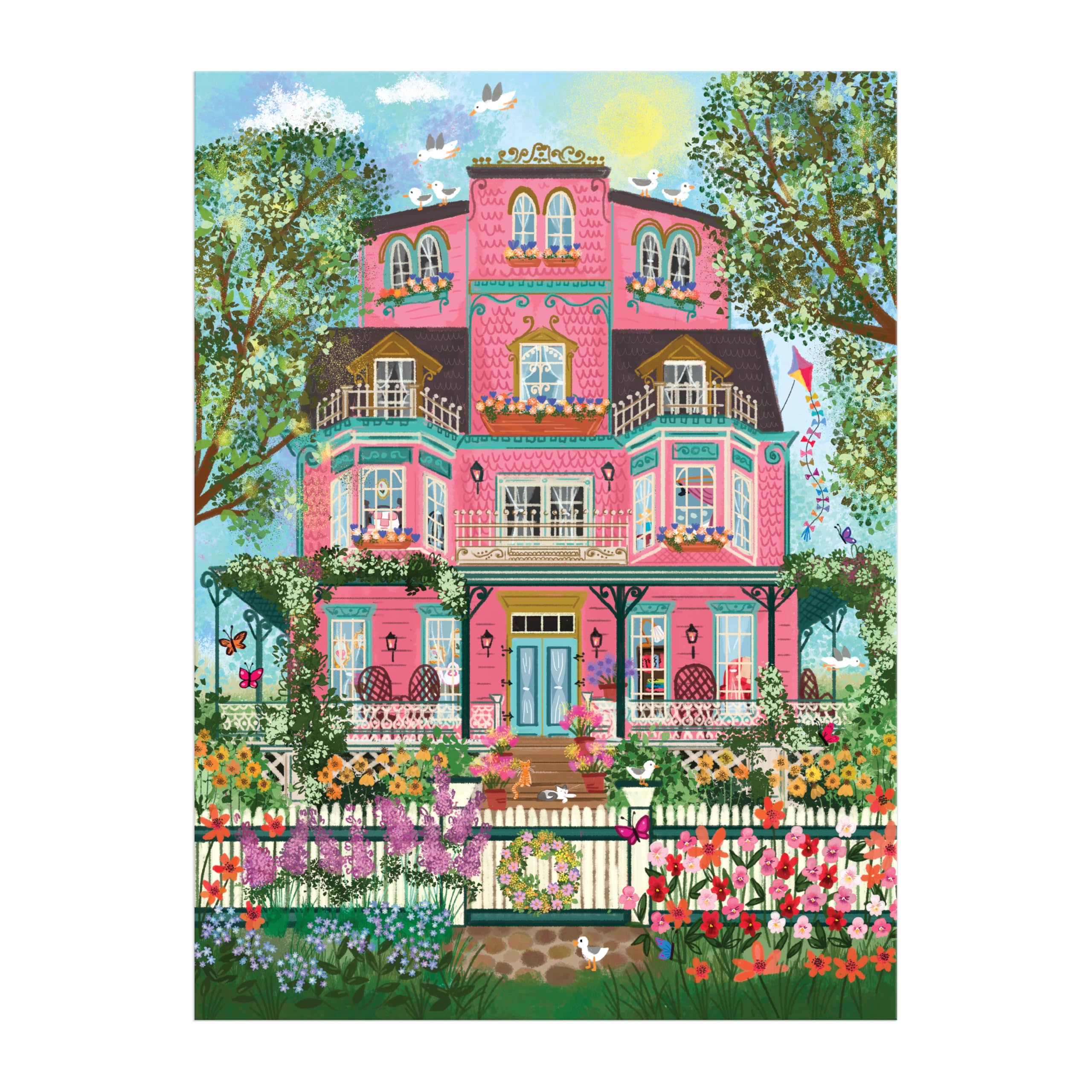 Joy Laforme spring flower garden detail from Capeside Victorian puzzle