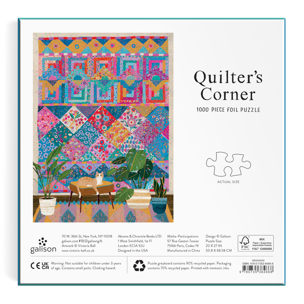 Galison Quilter's Corner Victoria Ball art detail reveals texture and color depth.