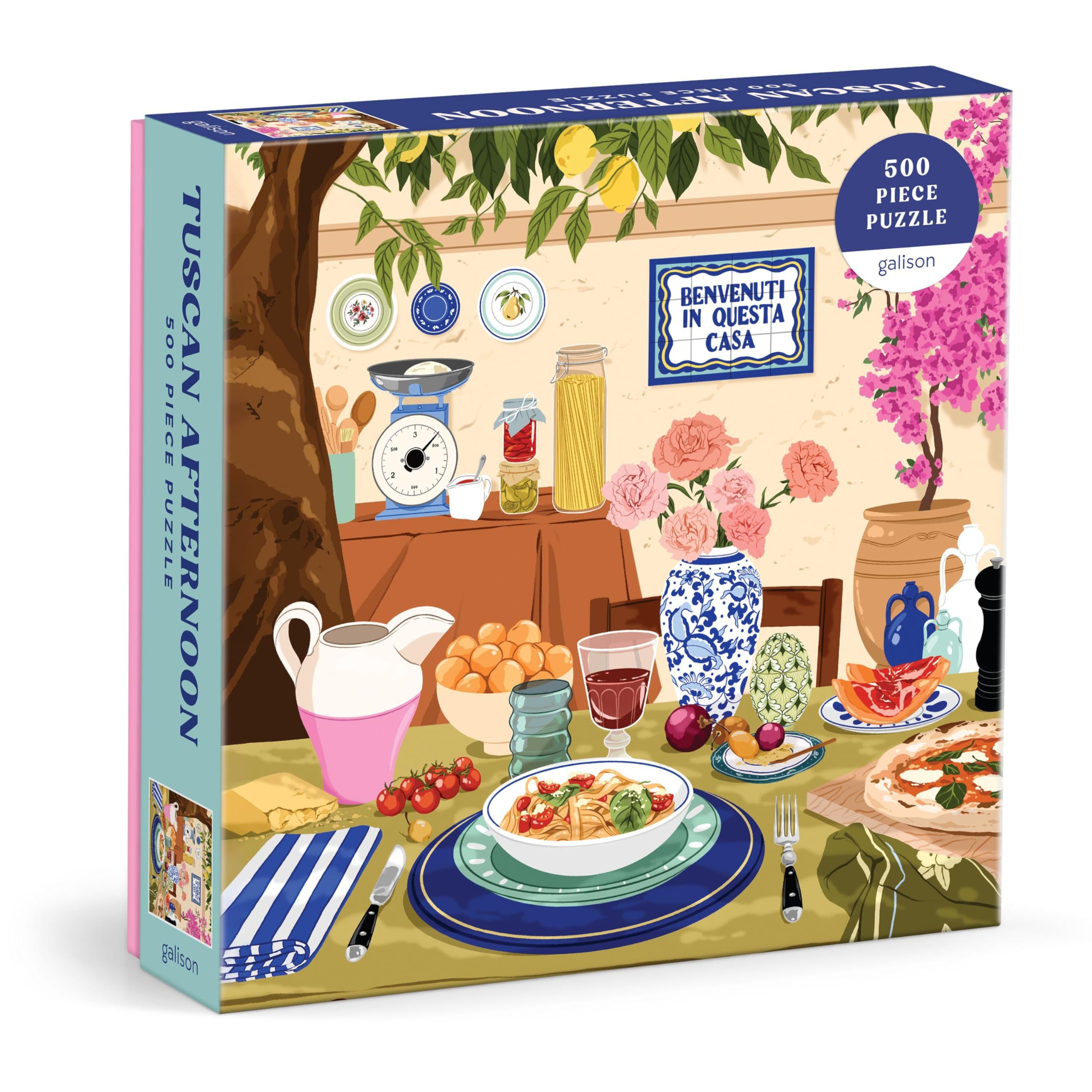Galison Tuscan Afternoon puzzle box, ideal for family puzzle nights.