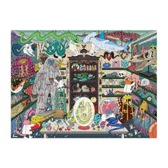 Galison World of Curiosities humorous shop-scene prompts curious puzzling evenings.