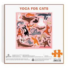 Galison Yoga for Cats puzzle pieces thick and sturdy for easy handling.