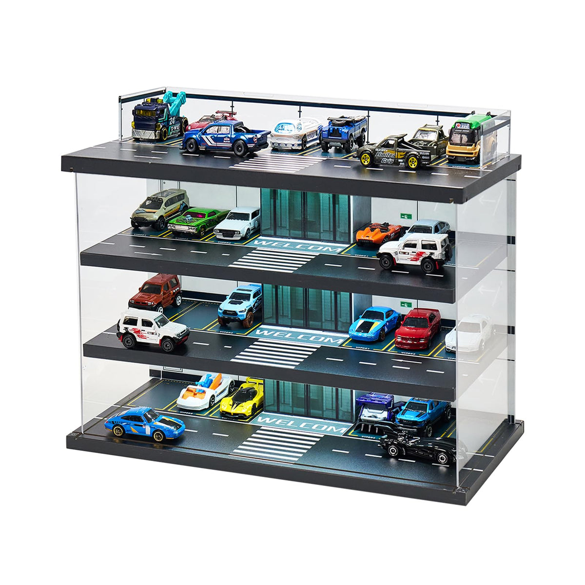GALUMO display case top-view showroom for 1:64 scale cars.