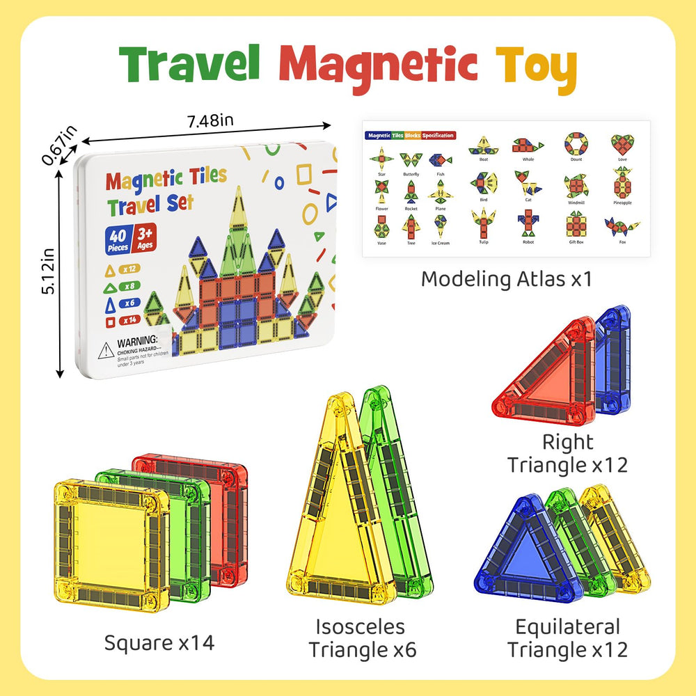 Colorful blocks support quick setup for car trips and flights