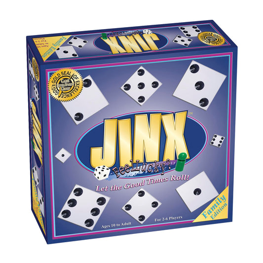 Game Development Group's Jinx box cover invites family game night with excitement