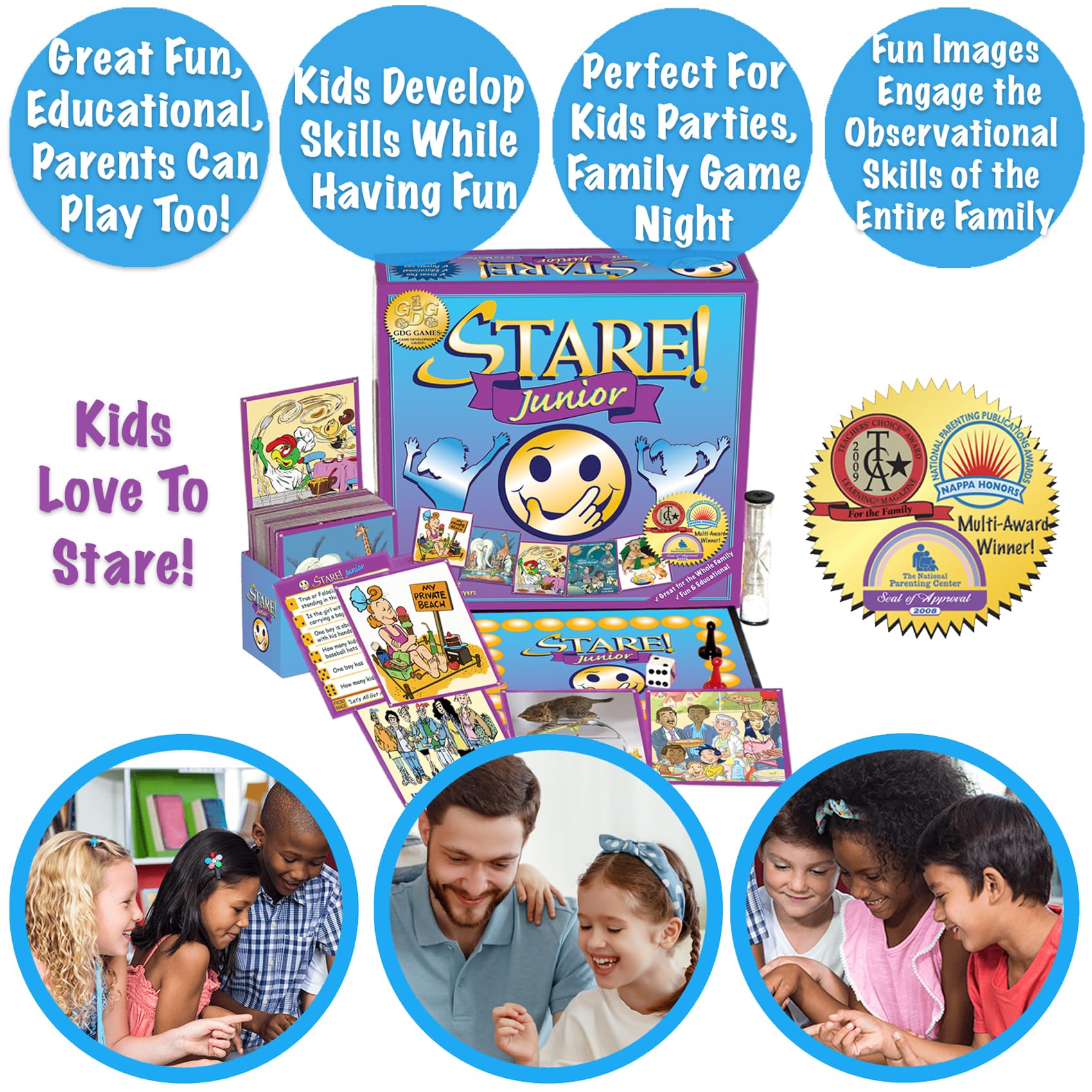 Stare Junior award-winning illustrations highlight premium design that enhances play value.