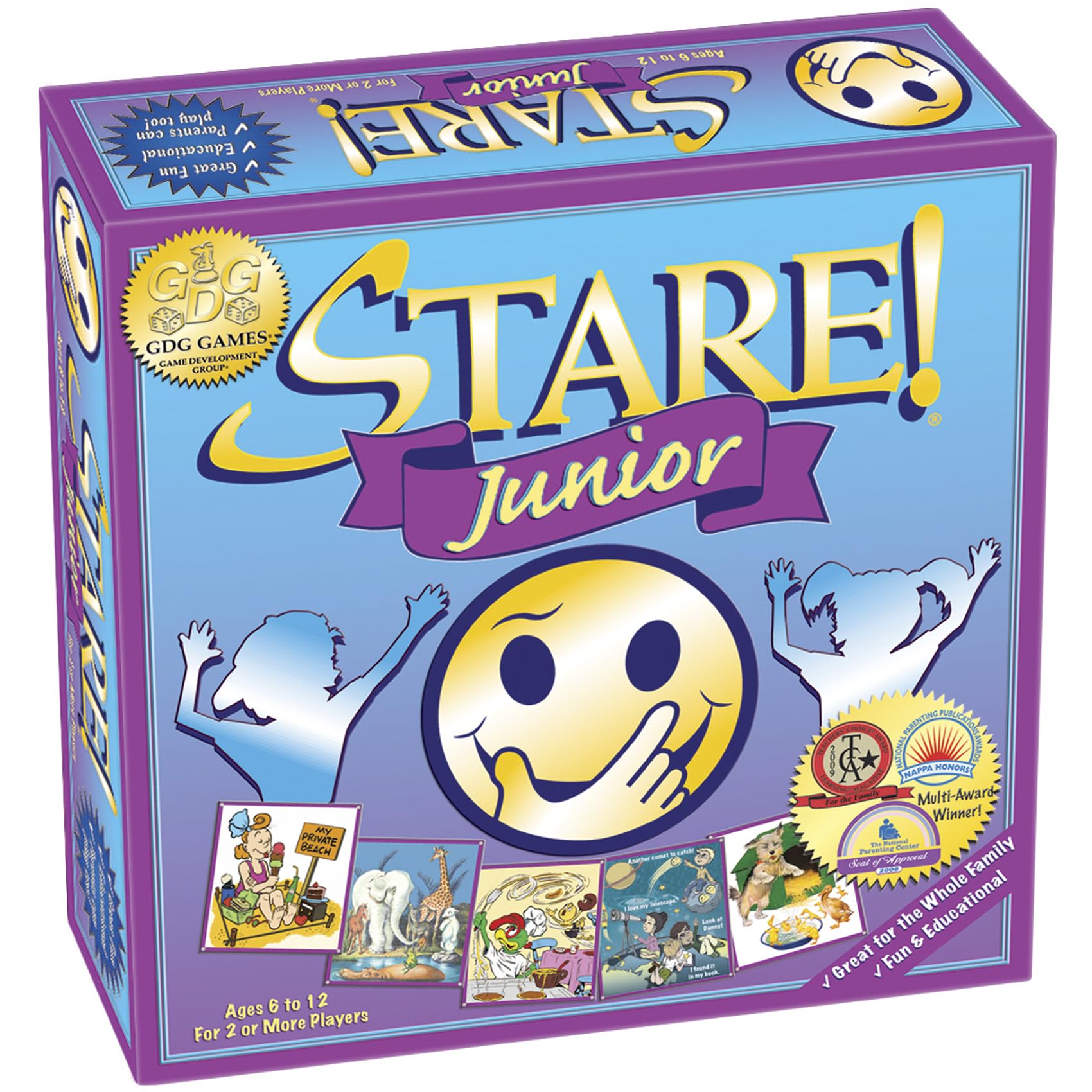 Stare Junior card collection features vivid images to boost memory during family play.
