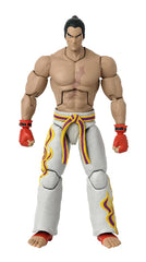 Game Dimensions Kazuya Mishima figure features 22+ articulation points for varied poses.