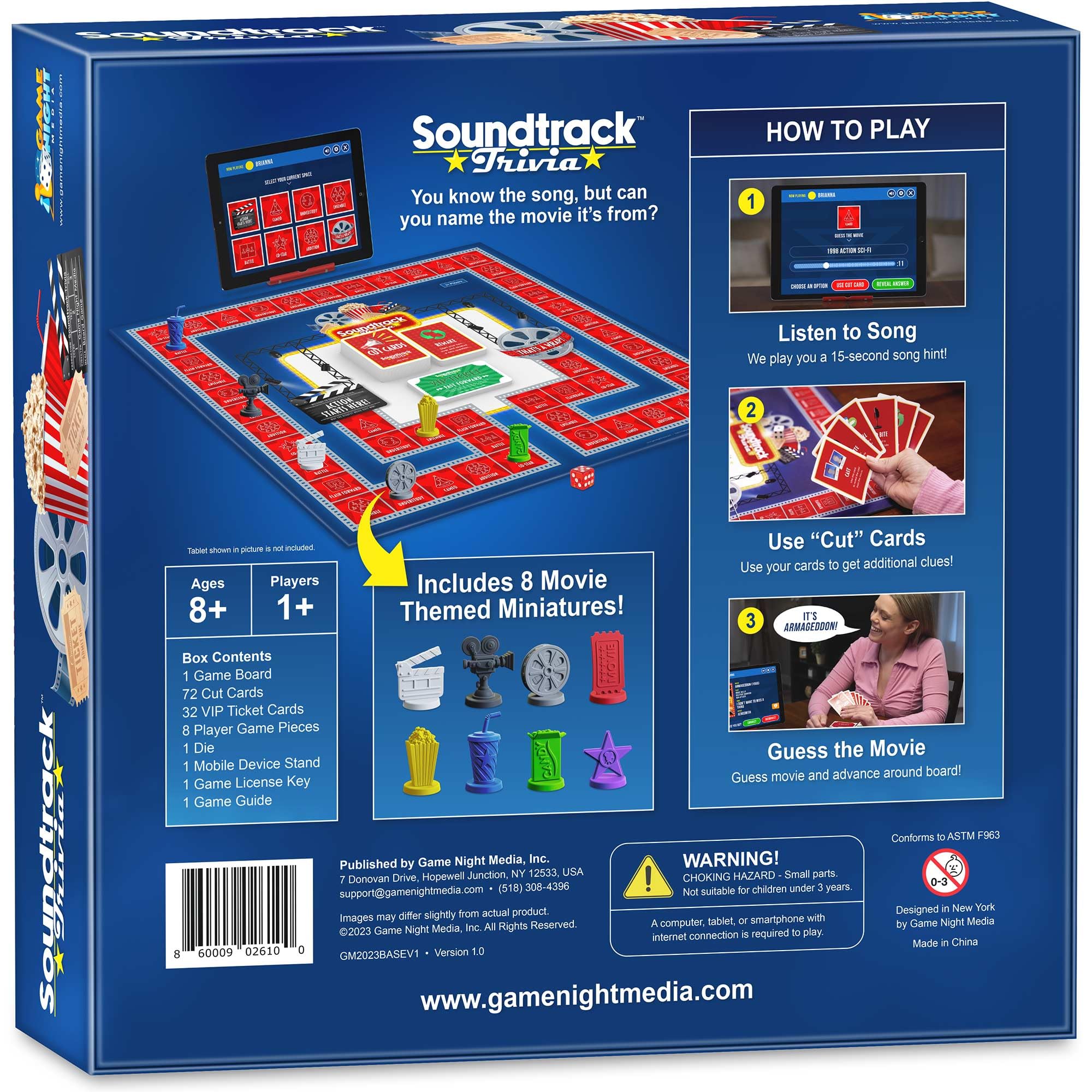 Game Night Media Soundtrack Trivia app screen for convenient play and app updates.