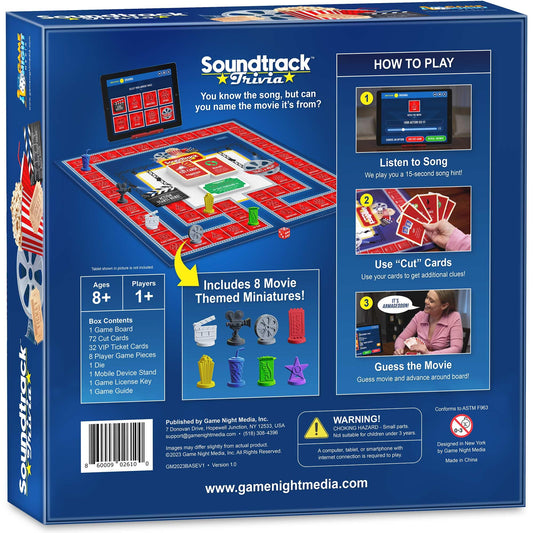Game Night Media Soundtrack Trivia app screen for convenient play and app updates.