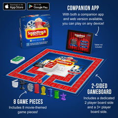 Game Night Media Soundtrack Trivia cut cards shown for extra clue options.