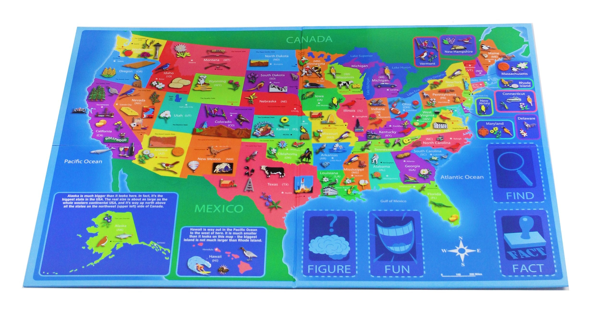 Game Zone Great States colorful design engages kids during geography learning.