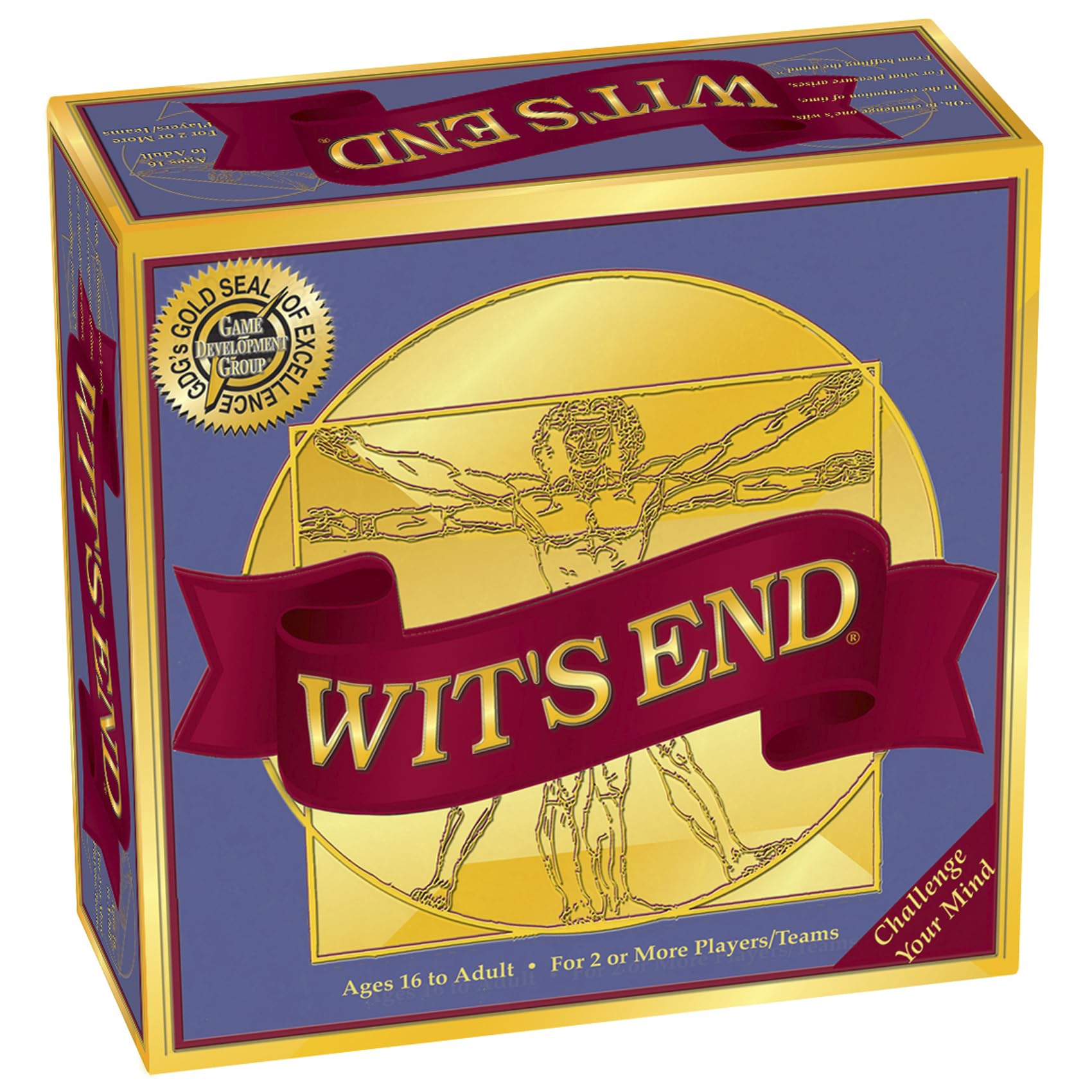 Wit's End box top view by Game Development Group, ideal for family game night.