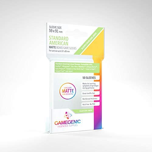Gamegenic matte sleeves back view showing non-glare finish