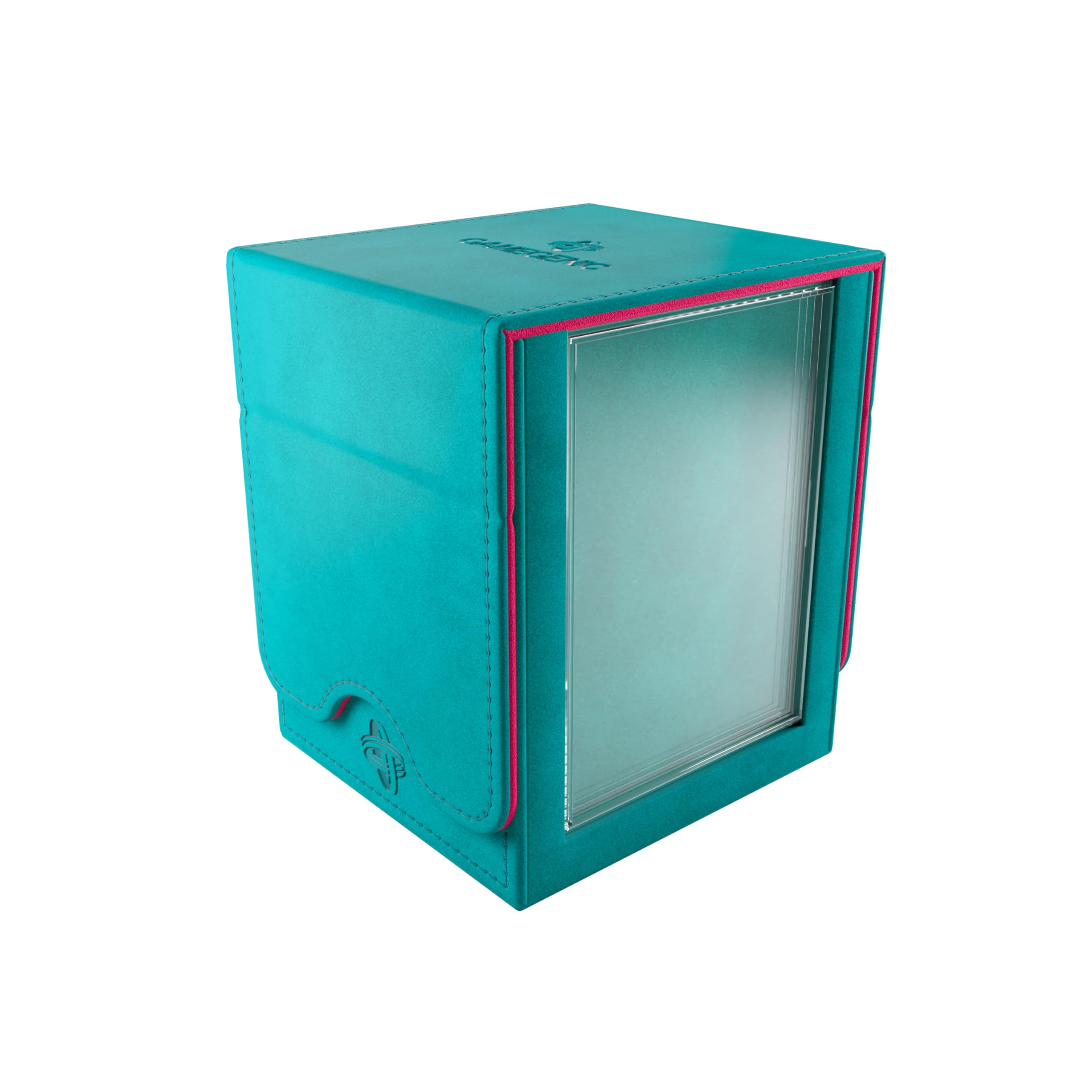 Gamegenic Squire Plus pink microfiber interior cushions and protects stored cards.