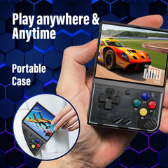 Compact storage case keeps the device and games protected.