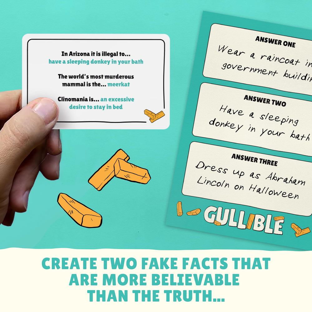 Gamely Gullible fake-answers prompts showcase creativity and social play.