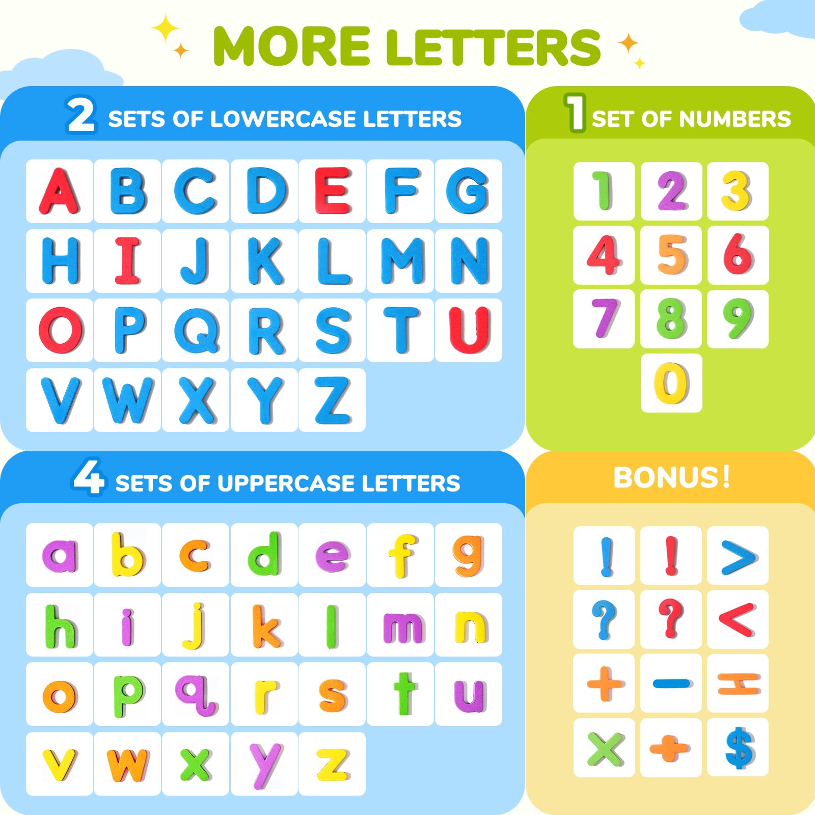 Gamenote 156-letter storage box keeps letters organized for classroom or home learning.