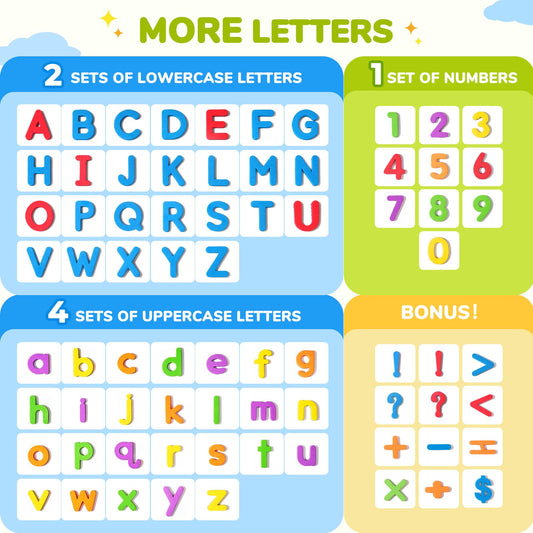 Gamenote 156-letter storage box keeps letters organized for classroom or home learning.