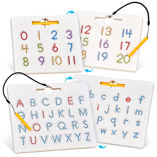 GAMENOTE double-sided letter board with letters on one side for easy ABC practice