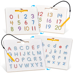 GAMENOTE double-sided letter board with letters on one side for easy ABC practice