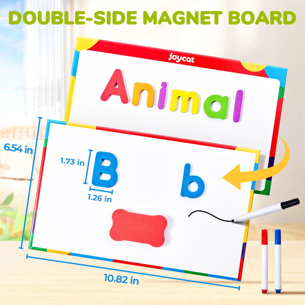 Gamenote double-sided magnetic writing board for easy word building and dry-erase play.