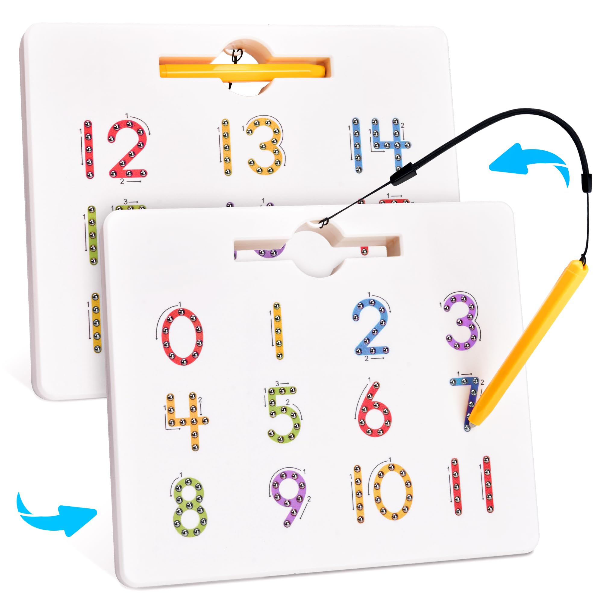 GAMENOTE magnetic tracing board front view with numbers 1-11 for handwriting practice