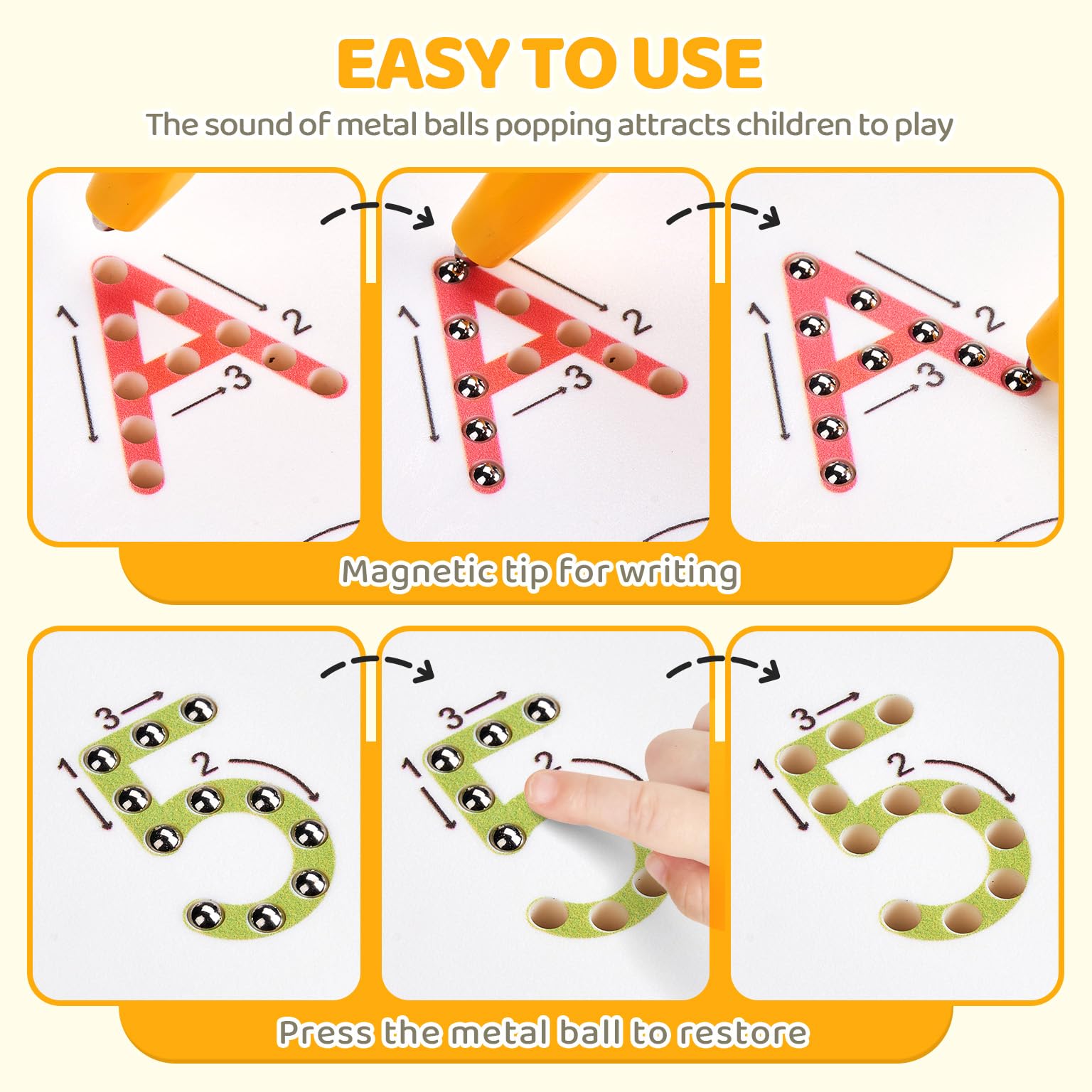 GAMENOTE tracing pen with magnetic beads for interactive feedback