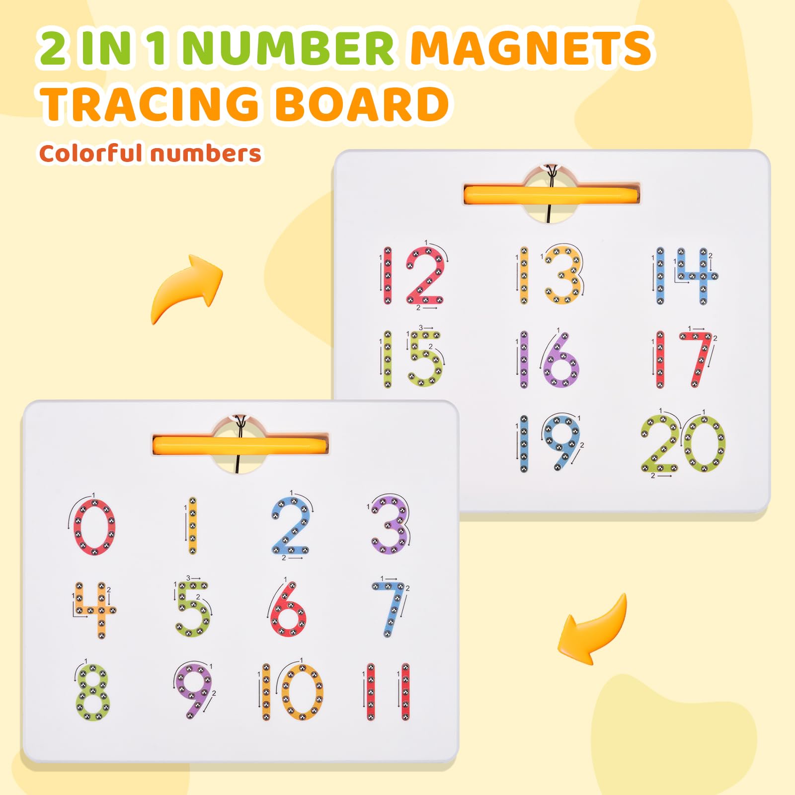 GAMENOTE front-side numbers 1-11 with stroke order guides handwriting practice