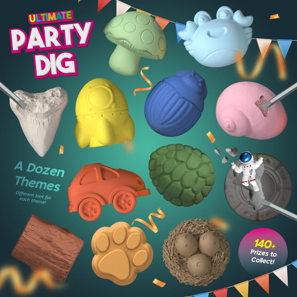 Gamerside dig kit tools in action with chisel and brush for kids.