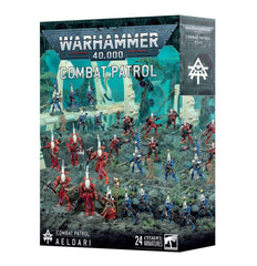 Games Workshop Aeldari Combat Patrol unboxing image showing the full squad lineup.