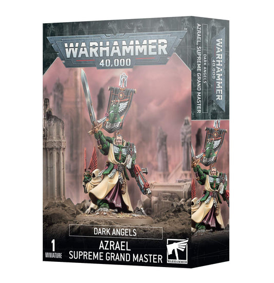 Games Workshop Azrael with Sword of Secrets on the tabletop, ideal for dynamic Dark Angels battles.