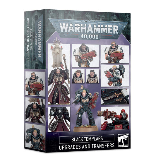 Games Workshop Black Templars upgrades with helmet and weapon options for customizable Crusader squads.