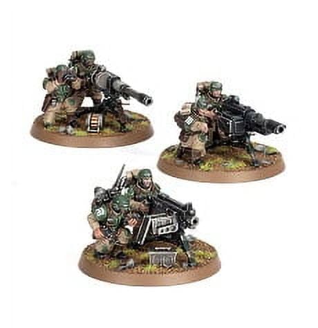 Games Workshop Cadian Heavy Weapons Squad assembled for vivid tactical poses ready for painting.