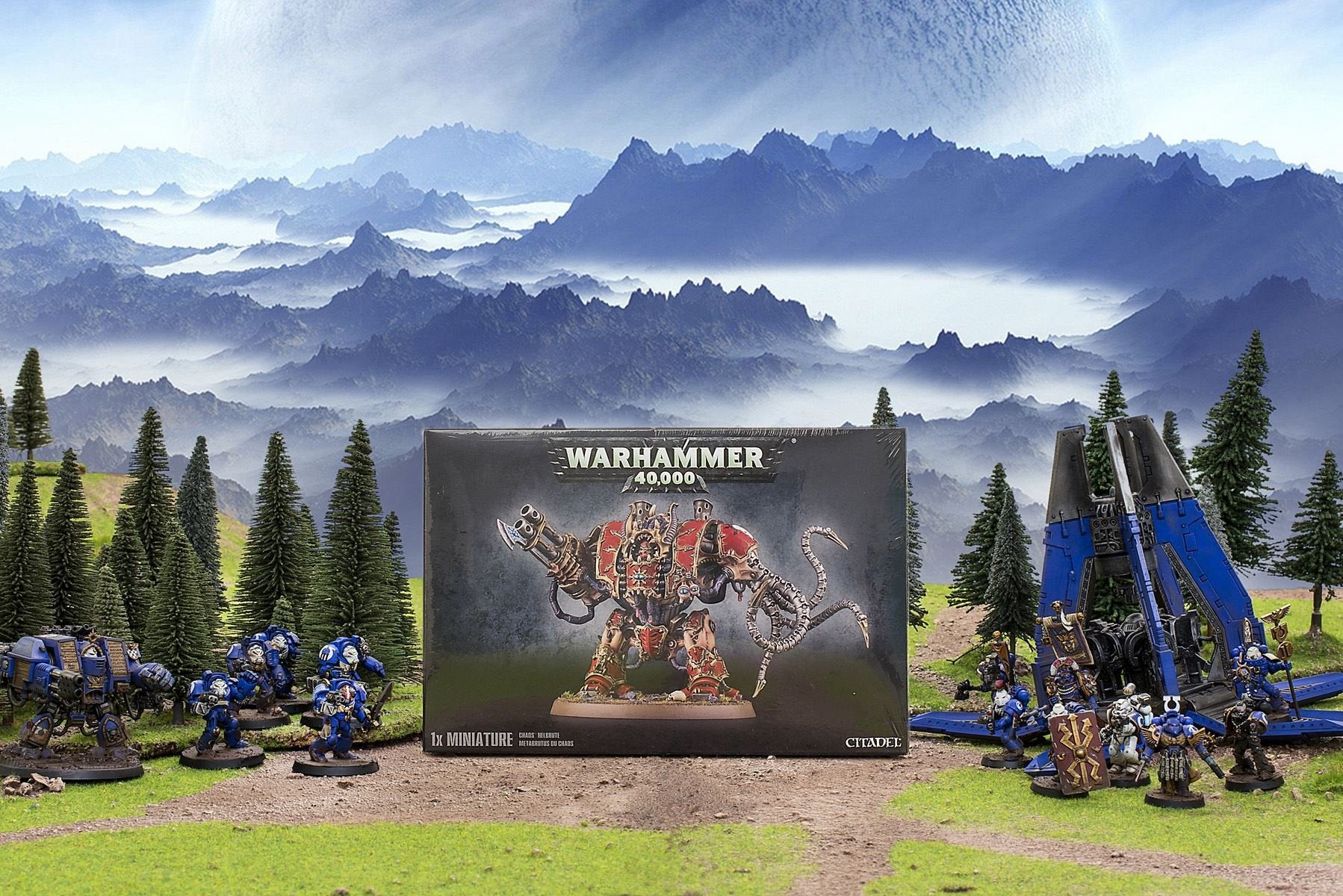Games Workshop Chaos Helbrute assembly parts showcase detailed plastic components