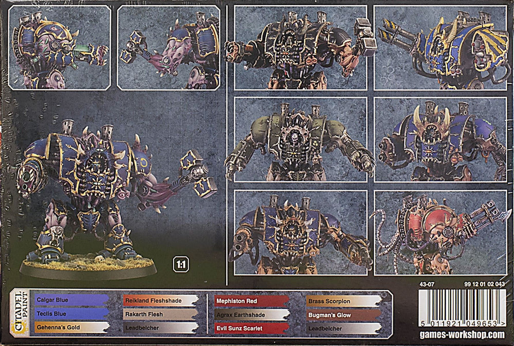 Games Workshop Chaos Helbrute weapons array highlights customization options for battles