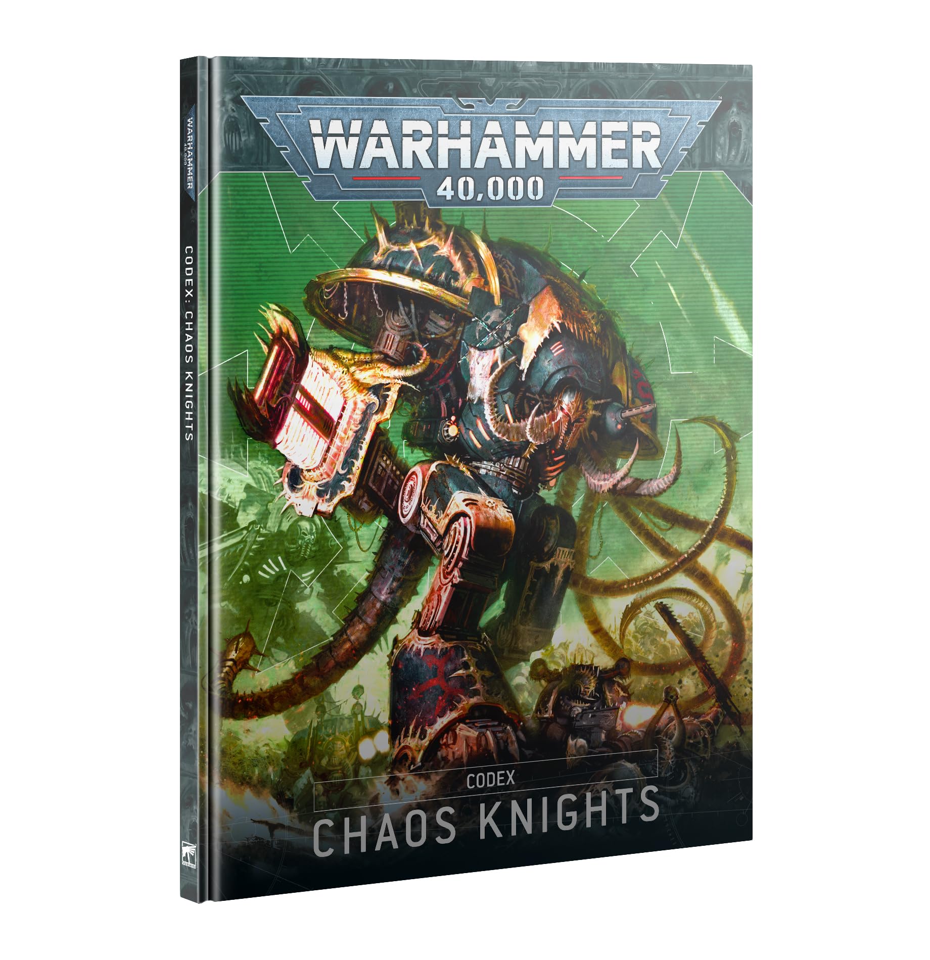 Games Workshop Chaos Knights Codex cover, bold heraldry and dramatic art inspire army-building ideas
