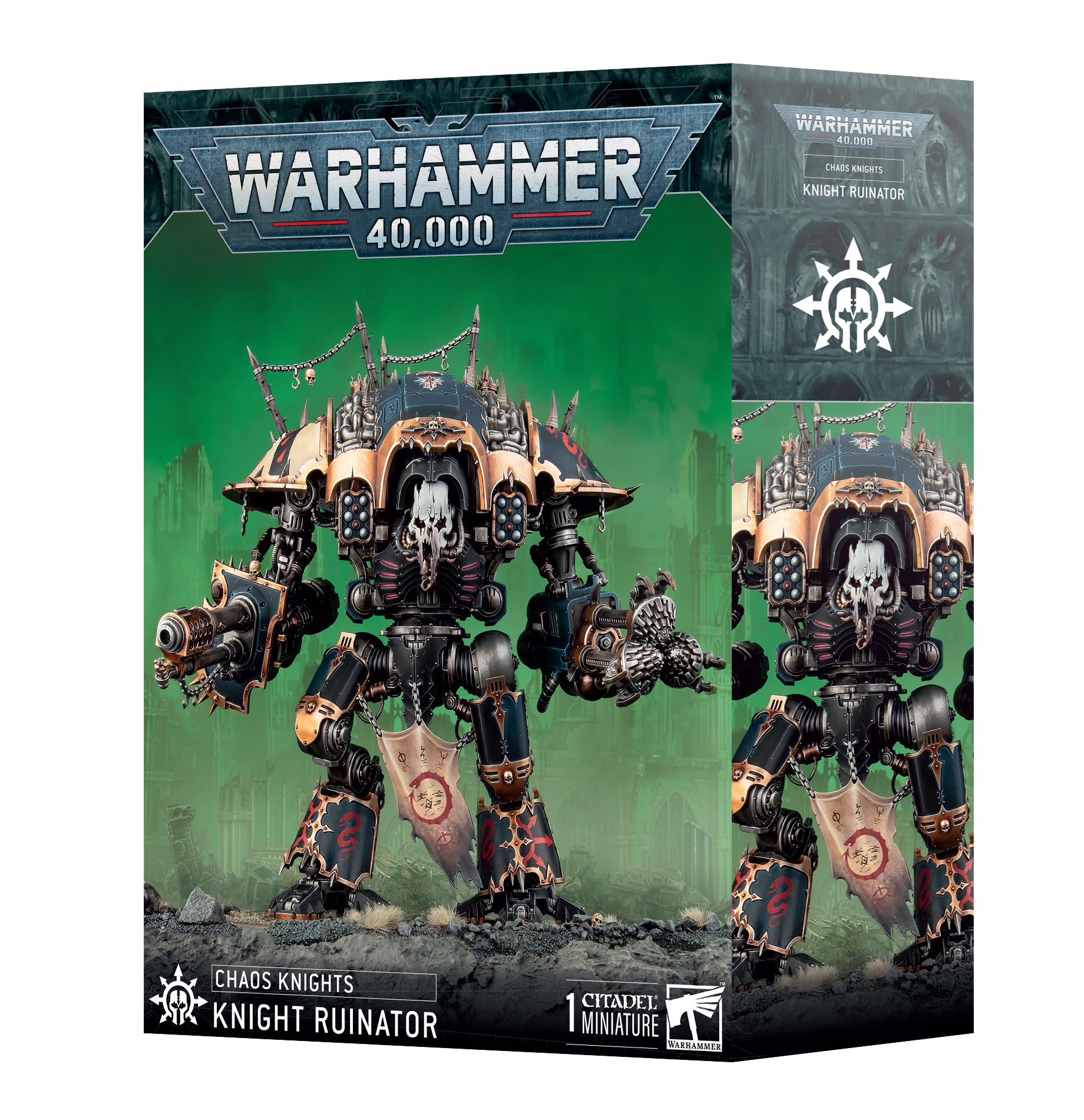 Games Workshop Chaos Knight Ruinator with darkflame lance, a dramatic centerpiece for Warhammer 40,000 battles