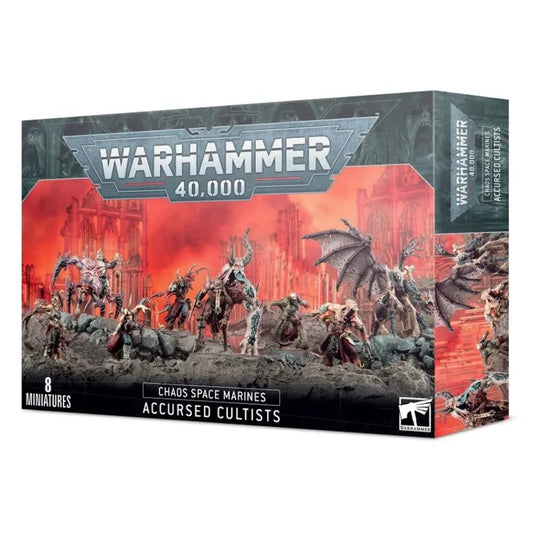 Games Workshop Chaos Space Marines Accursed Cultists miniature set with grotesque mutations ready for assembly and painting