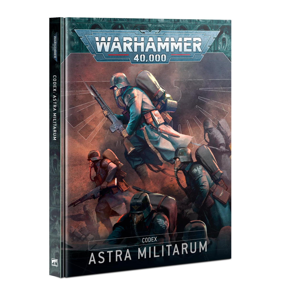 Games Workshop Codex Astra Militarum cover art highlights epic Warhammer 40k design for display
