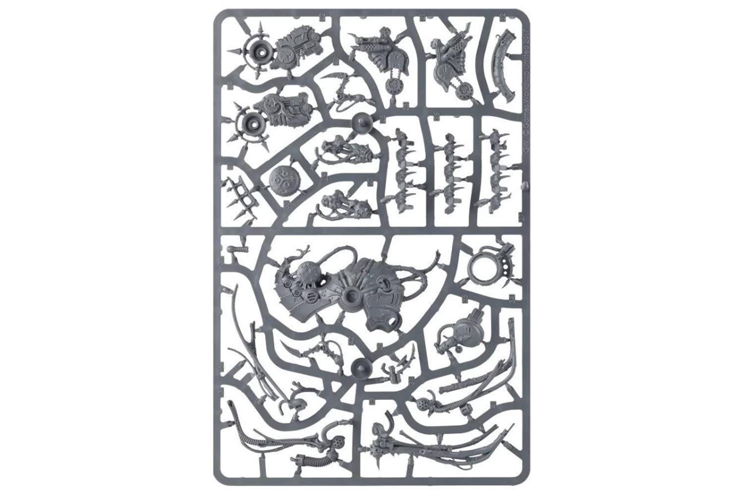 Unassembled Foetid Bloat-drone kit ready for painting and display.