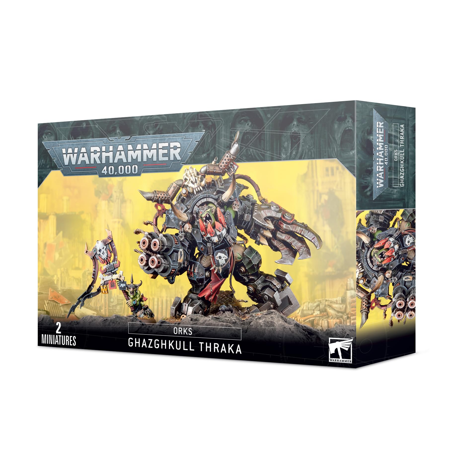 Games Workshop Ghazghkull Thraka left-leaning pose with Gork's Klaw for tabletop battles