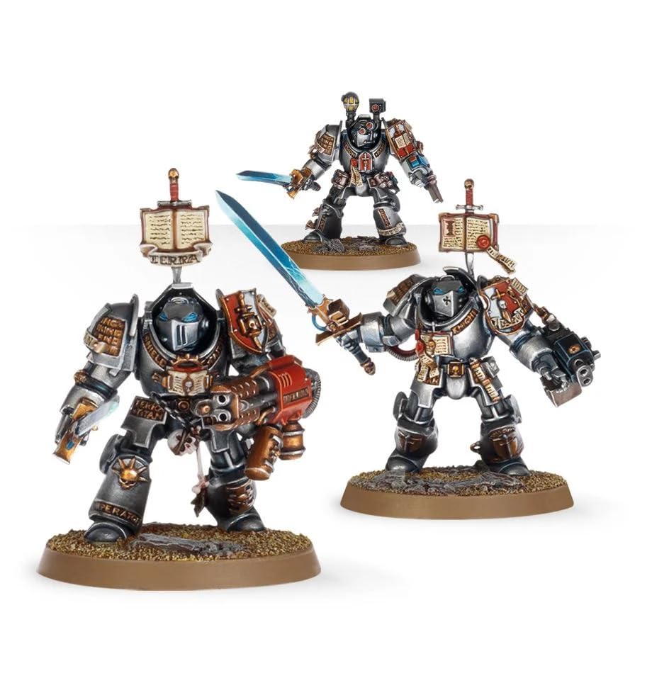 Games Workshop Grey Knights purity seals iconography enhances miniature storytelling.