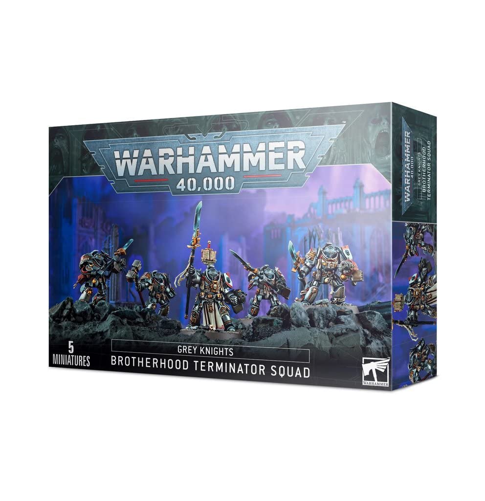Games Workshop Grey Knights Terminator Squad assembly kit for customizable tabletop units.