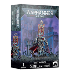 Games Workshop Grey Knights Castellan Crowe front view for display and tabletop use