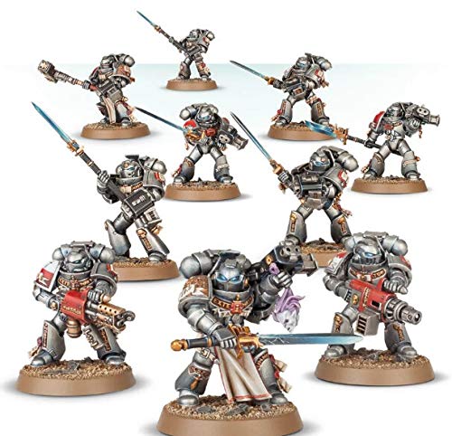 Games Workshop Grey Knights Strike Squad assembled figures ready for painting.
