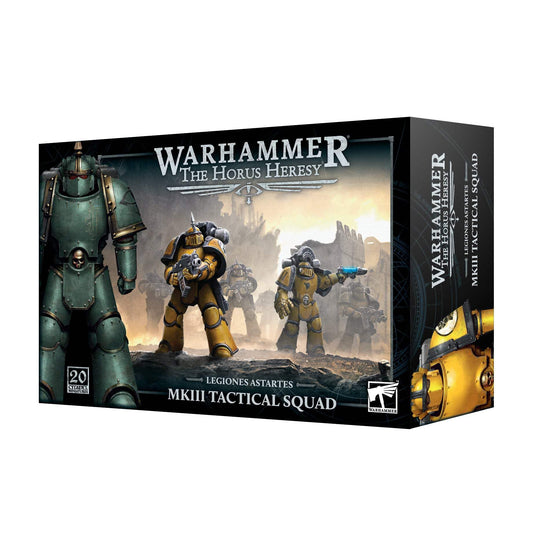 Games Workshop Horus Heresy MK III Tactical Squad, unpainted, ideal for assembly and tabletop painting.