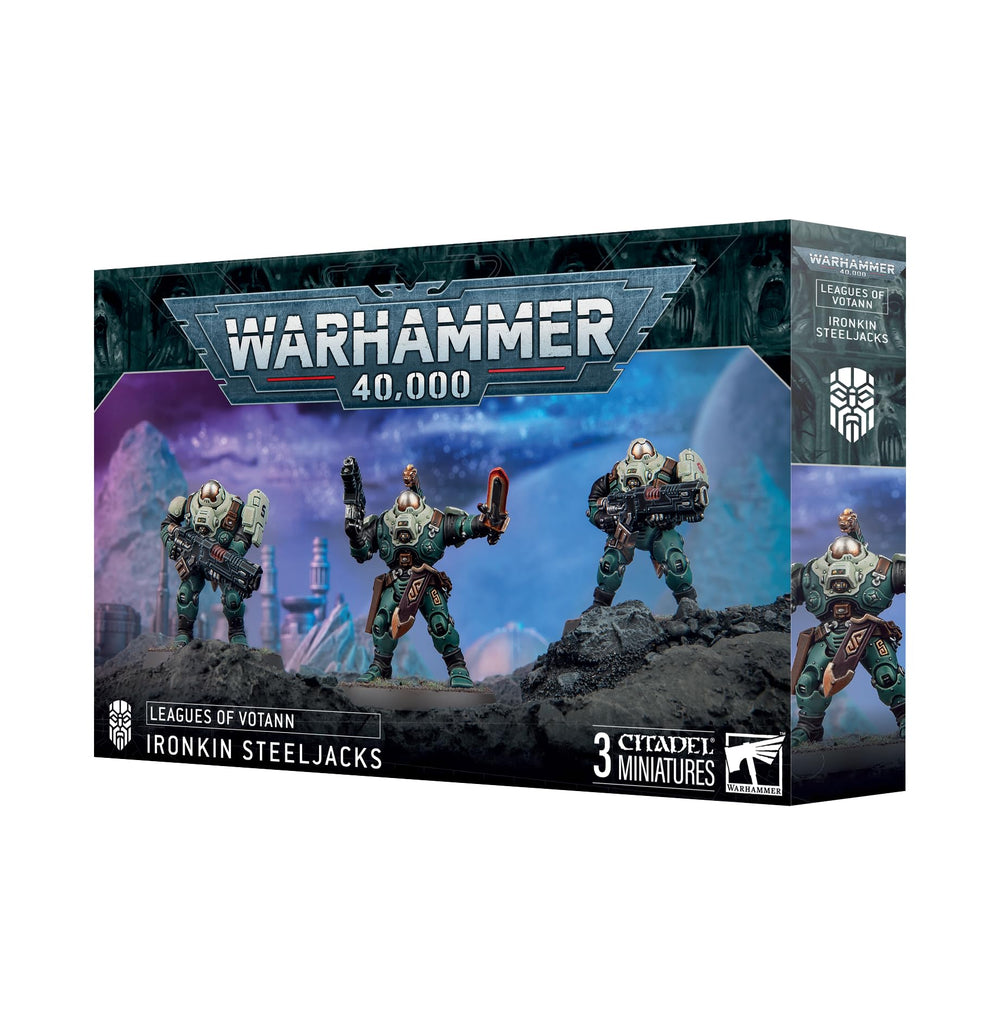 Games Workshop Ironkin Steeljacks ready for tabletop combat in a battle-ready pose.
