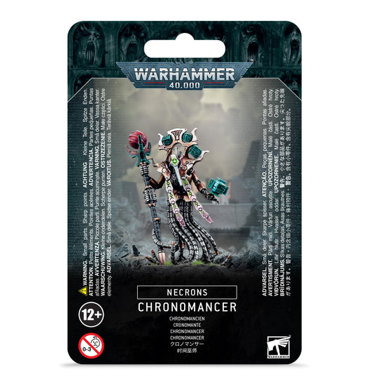 Games Workshop Necron Chronomancer model assembled in an imposing battlefield pose.